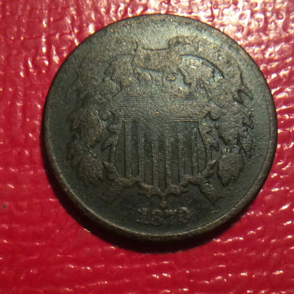 1870 2 CENT PIECE LOW GRADE  E-27 FREE SHIPPING CORRODED