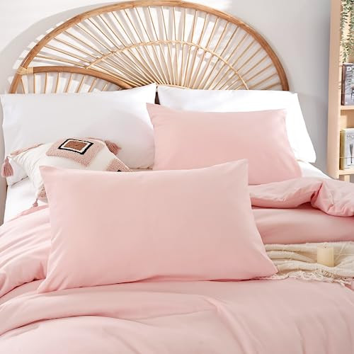 Blush Pink Full Bed Comforter Set Full Size Comforter Modern 3PCS Microfiber