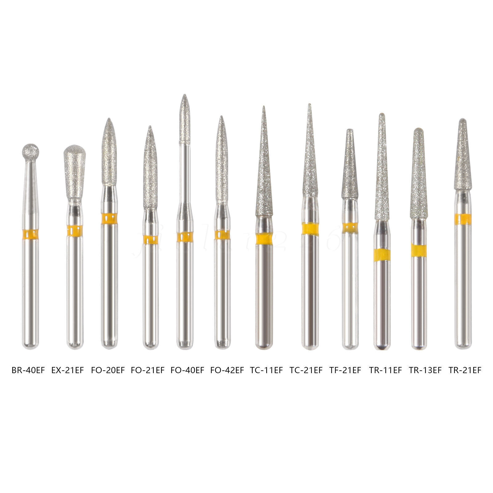 50pcs EF Extrafine Dental Diamond Burs For High Speed Handpiece Friction Grip