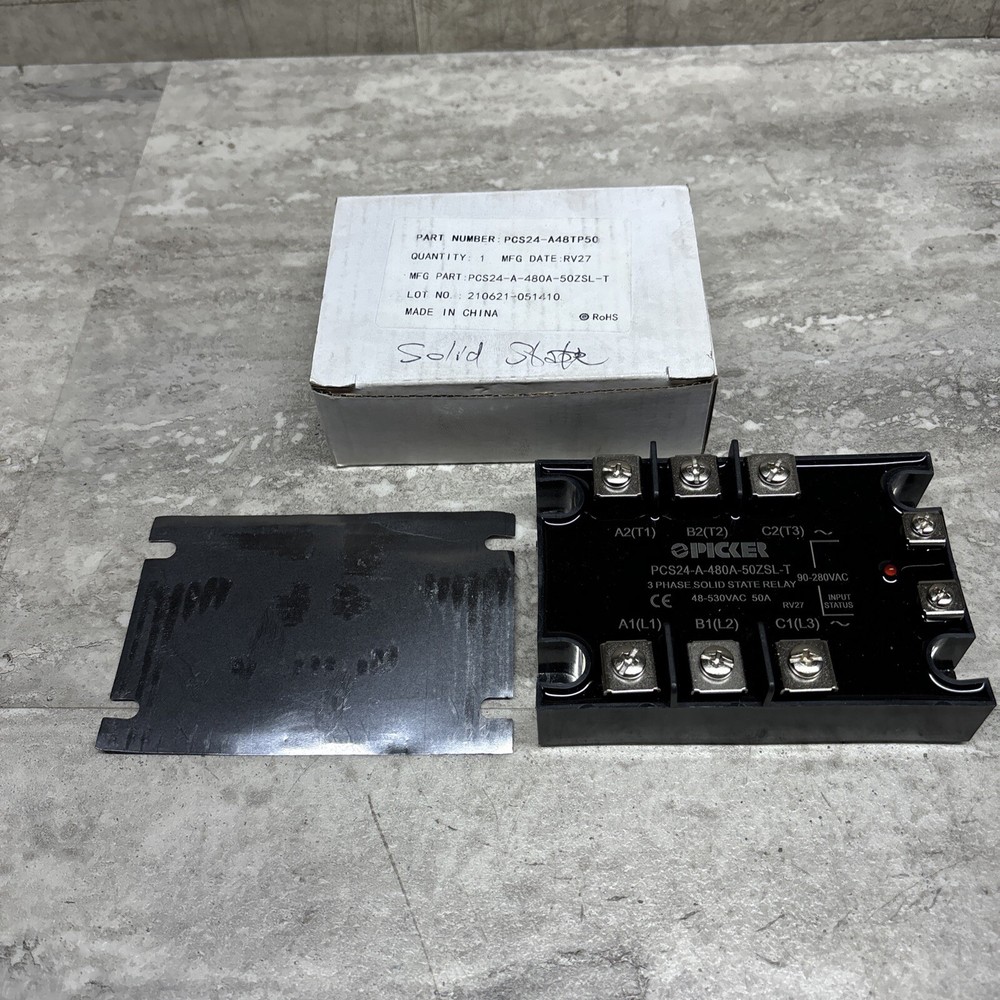 Picker PCS24-A-480A-50ZSL-T 3 Phase Solid State Relay, Panel Mount, New