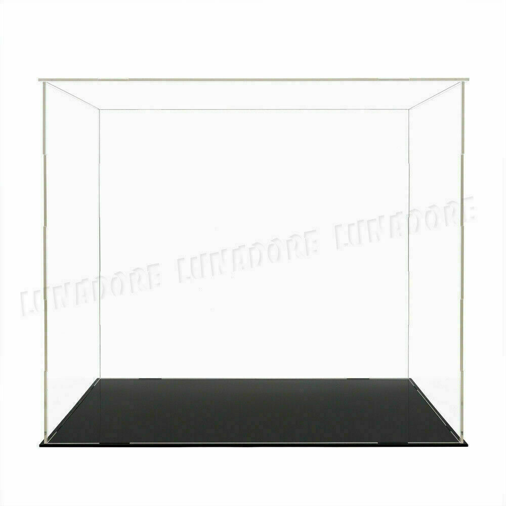 US 16"/40cm Acrylic Plastic Display Box Big Perspex Case Dustproof Self-Install