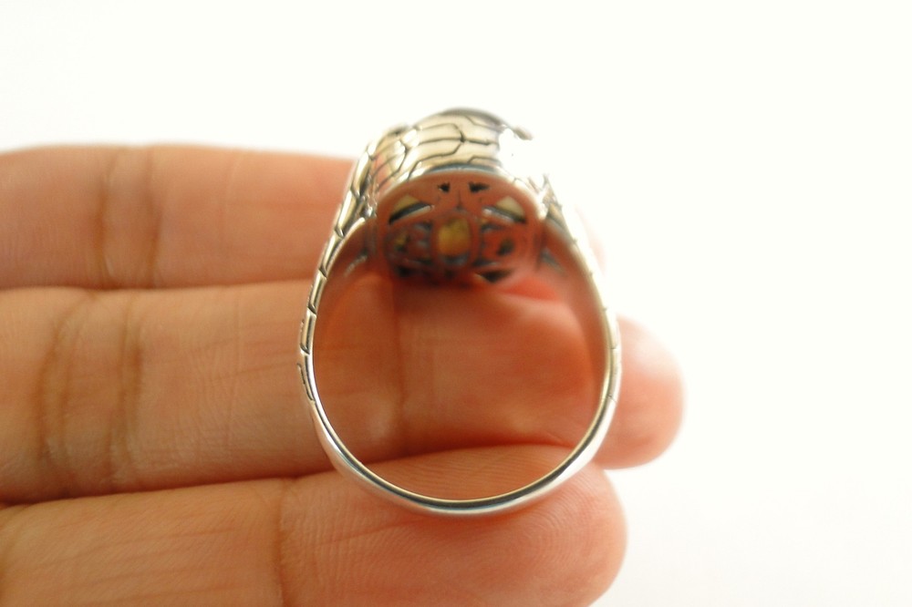 Oval Labradorite Solitaire 925 Sterling Silver Ring Size 8