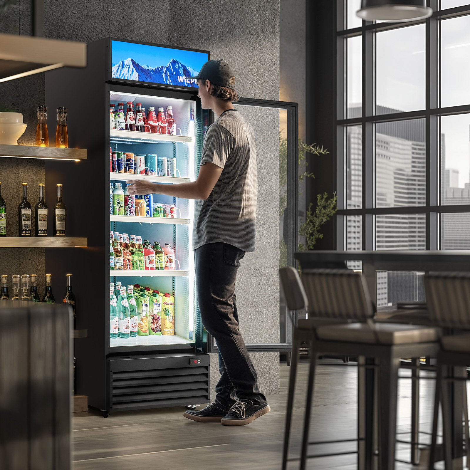 Secondhand 28" Commercial Merchandiser Glass Door Refrigerator 22cu.ft ETL