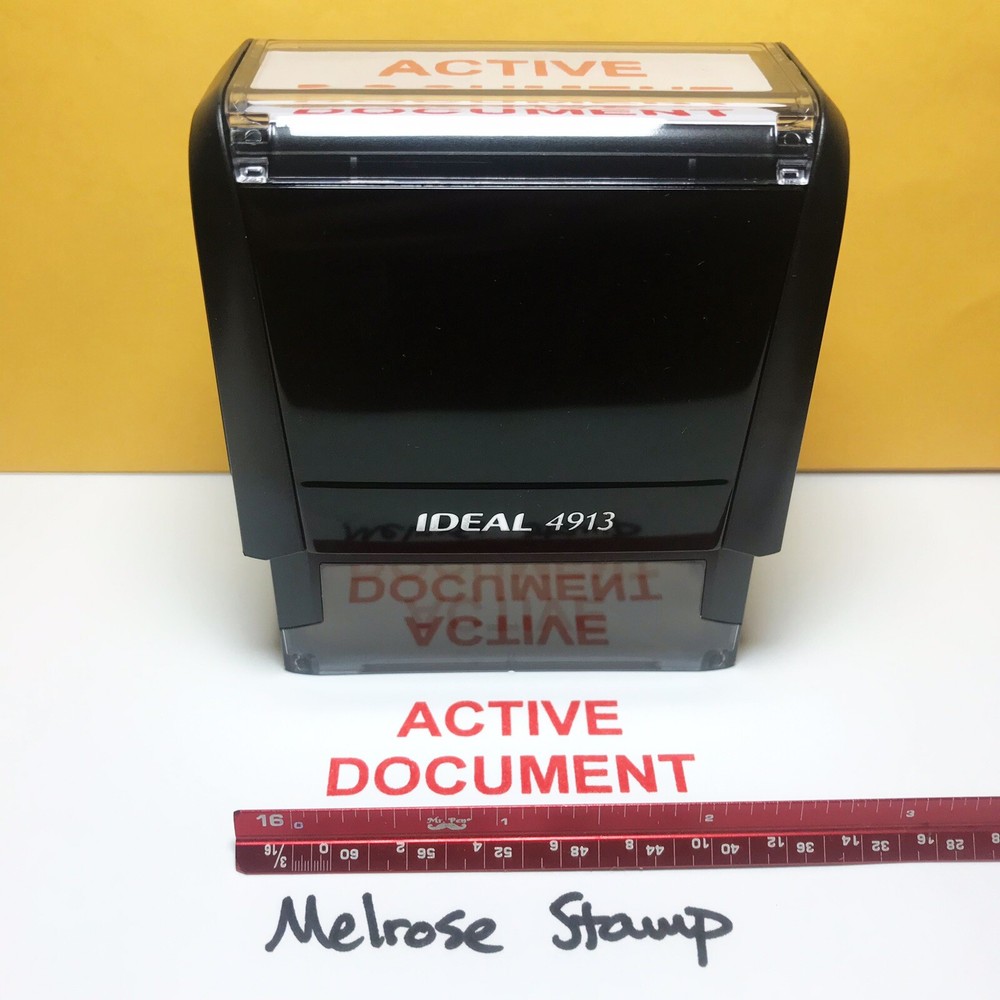 Active Document Rubber Stamp Red Ink Self Inking Ideal 4913