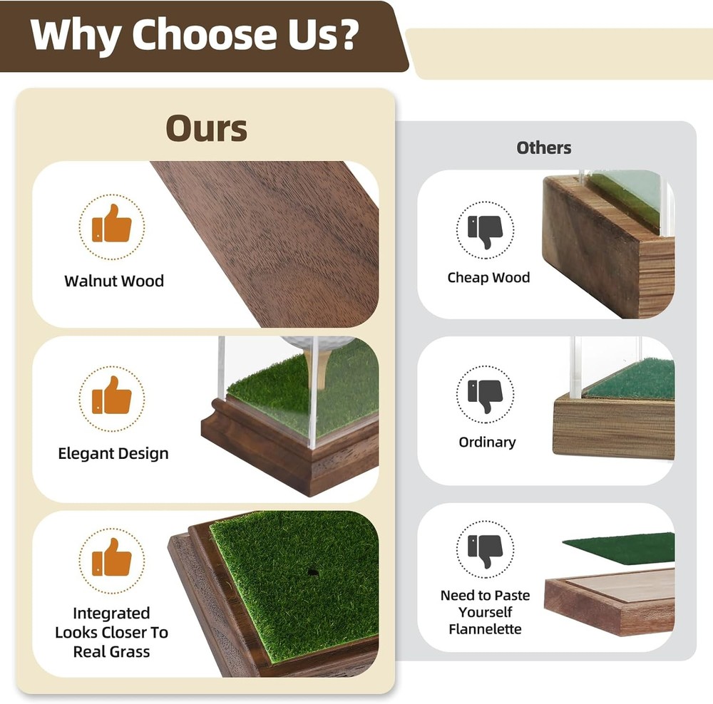 Hole in One Golf Ball Display Case Holder for 5 Clear