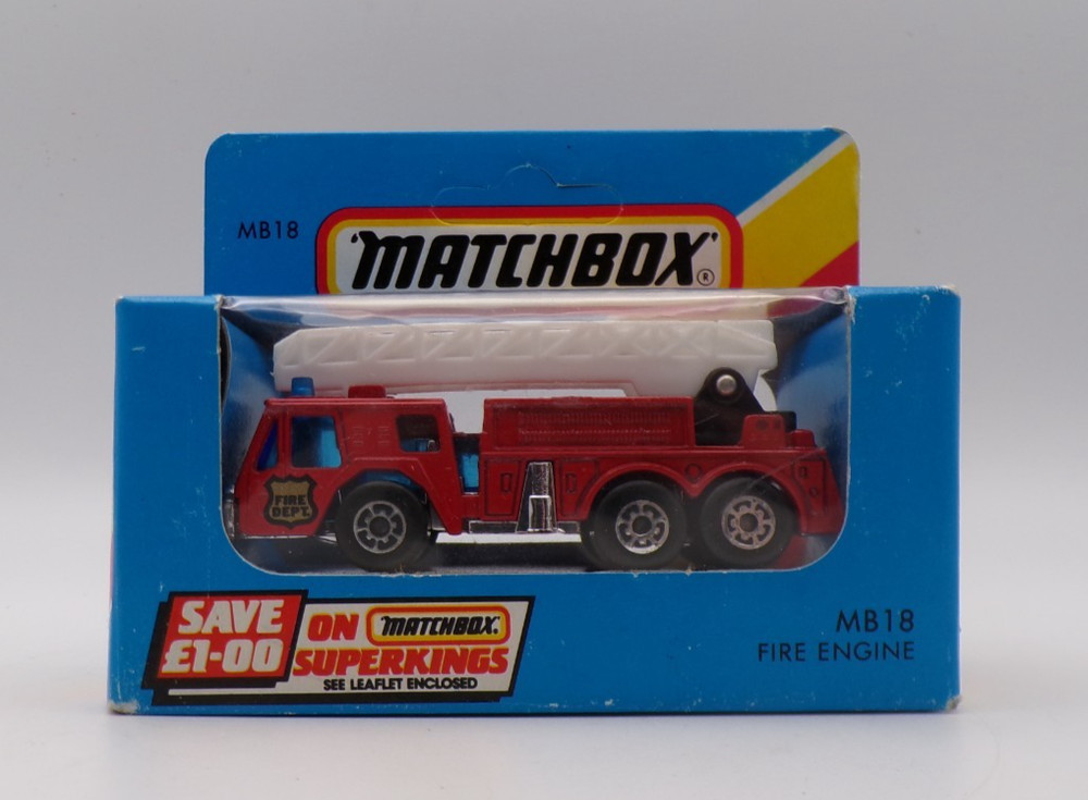 MATCHBOX MB-18 FIRE ENGINE RED MINT BOXED STILL SEALED.