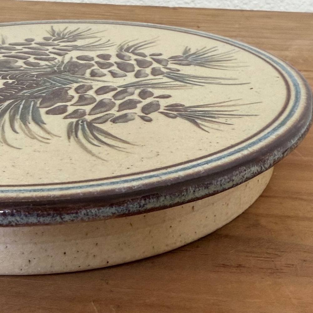 Studio Pottery Trivet Wall Hanging MCM Pine Cone Sgraffito California Signed