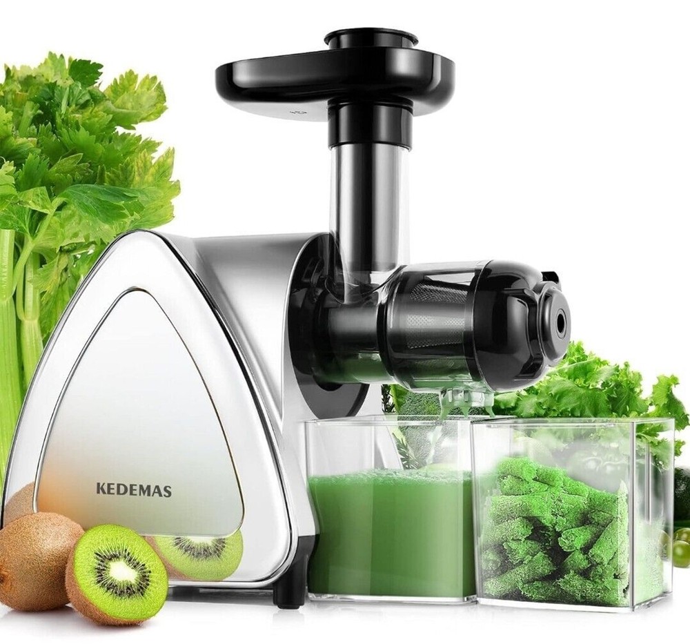 Portable Hand Juicer, Juicer Machines with Reverse Function, Cold press, Silver