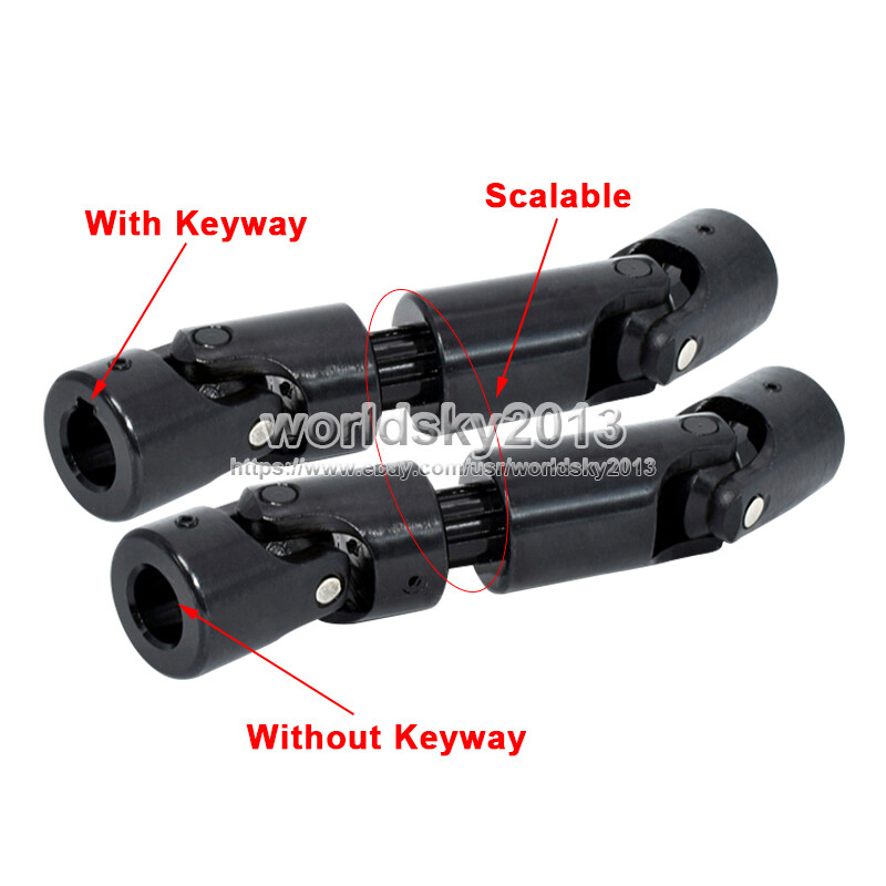 1x Scalable Three-section Universal Joint Coupling Shaft Motor Connector Coupler