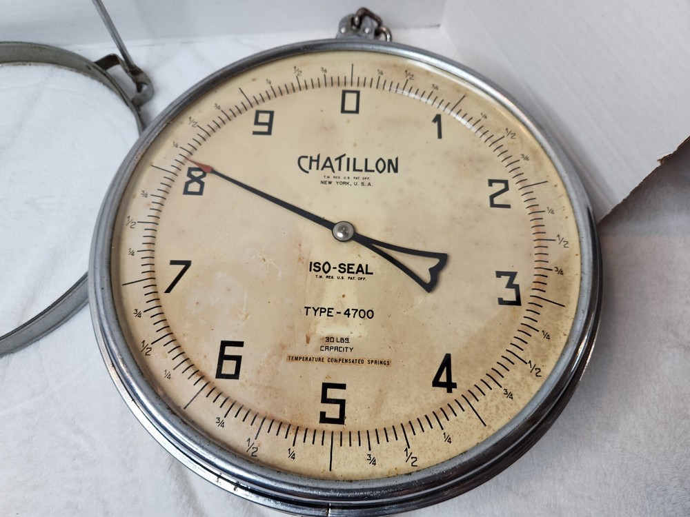 Chatillon Hanging Scale Model Type-4700 20lb Capacity 15" Diameter Double Sided
