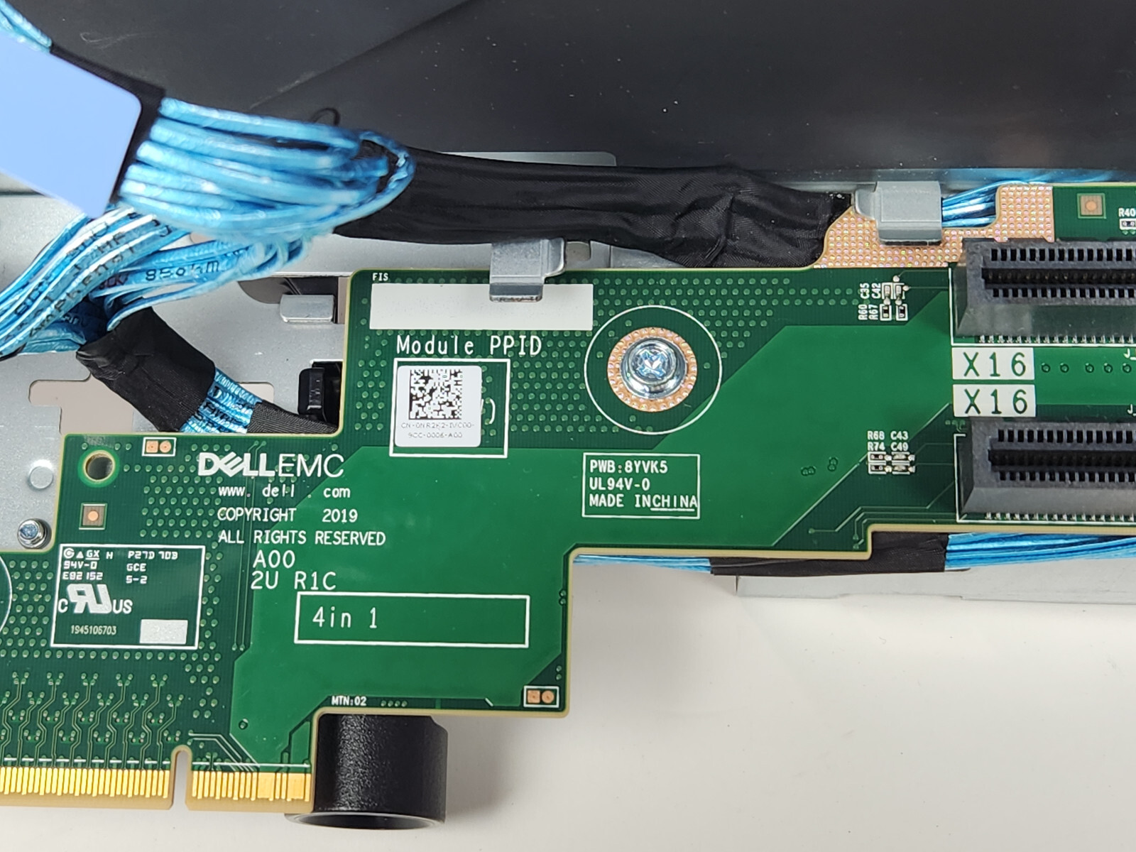 DELL PowerEdge R7525 Expansion Card Riser R1C NR2K2 2x x16 FHFL PCIe Slots GPU