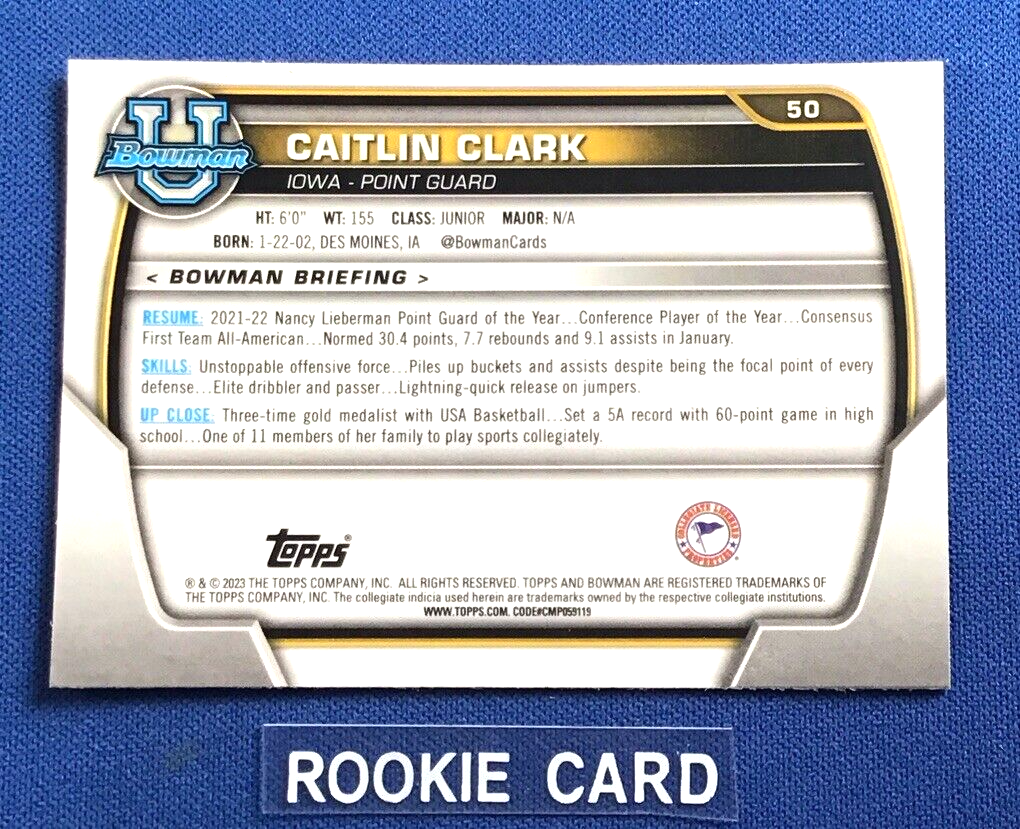 2022-23 Bowman Chrome University Basketball Box + Caitlin Clark RC #50 Nm-Mint?