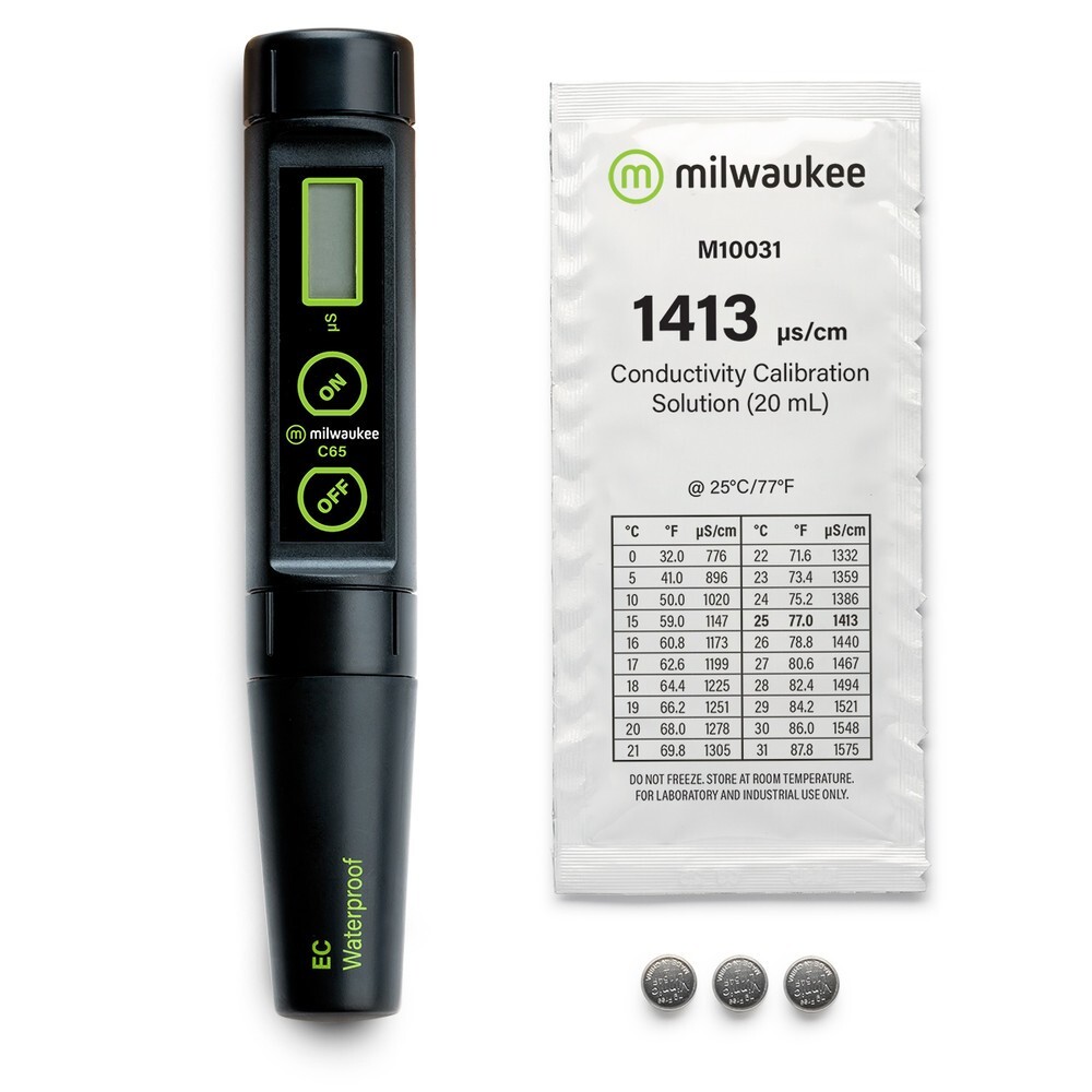 Milwaukee C65 Low Range Waterproof Conductivity Pen with ATC and Replaceable Ele