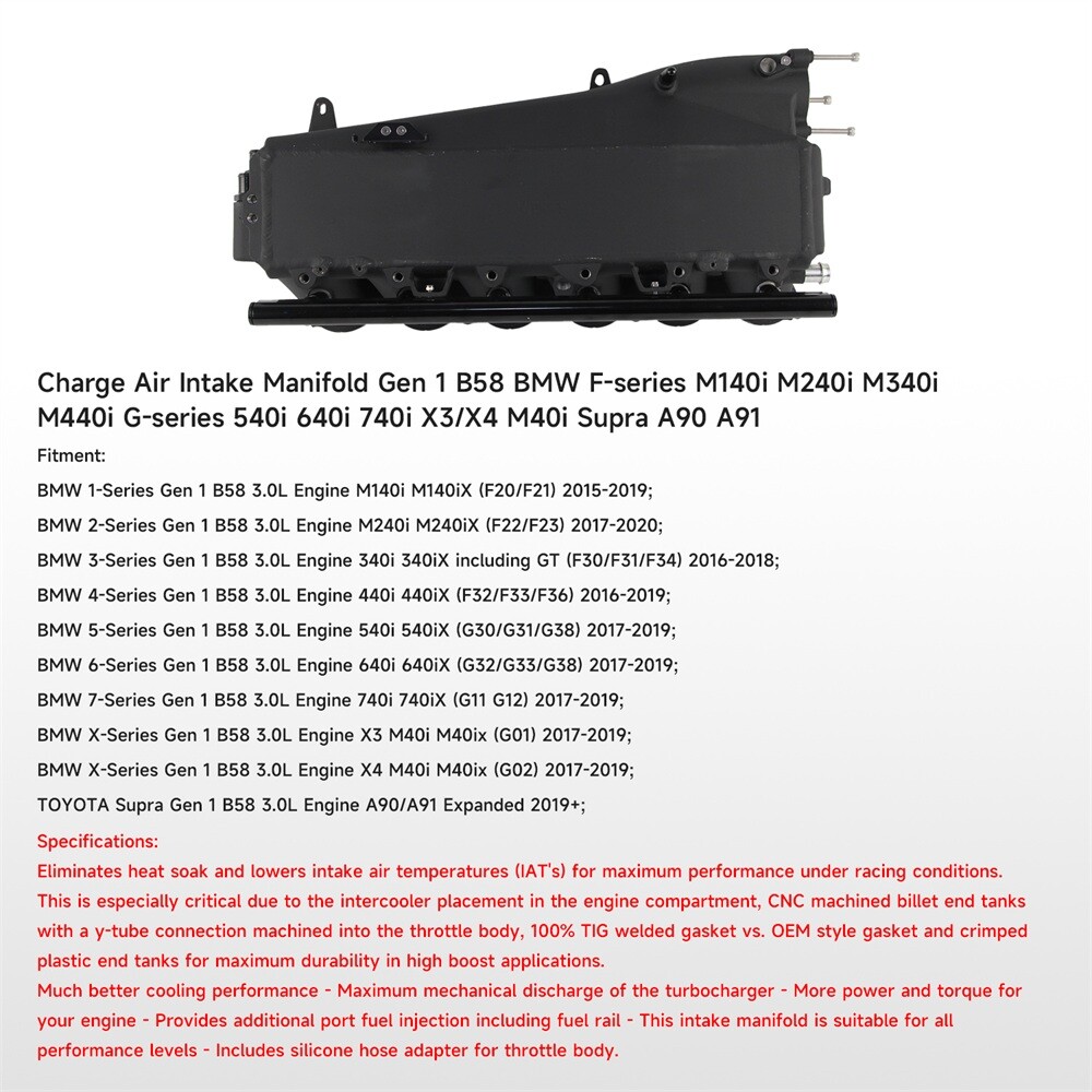 Intercooler Charge Air Cooler Manifold For BMW B58 M140i M240i 340i 440i 540i