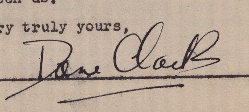 DANE CLARK - CONTRACT SIGNED 10/23/1950