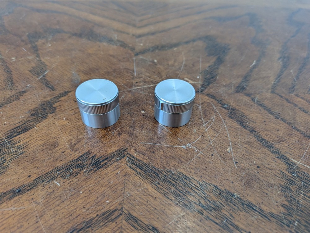 Pair Silver Stereo Knobs