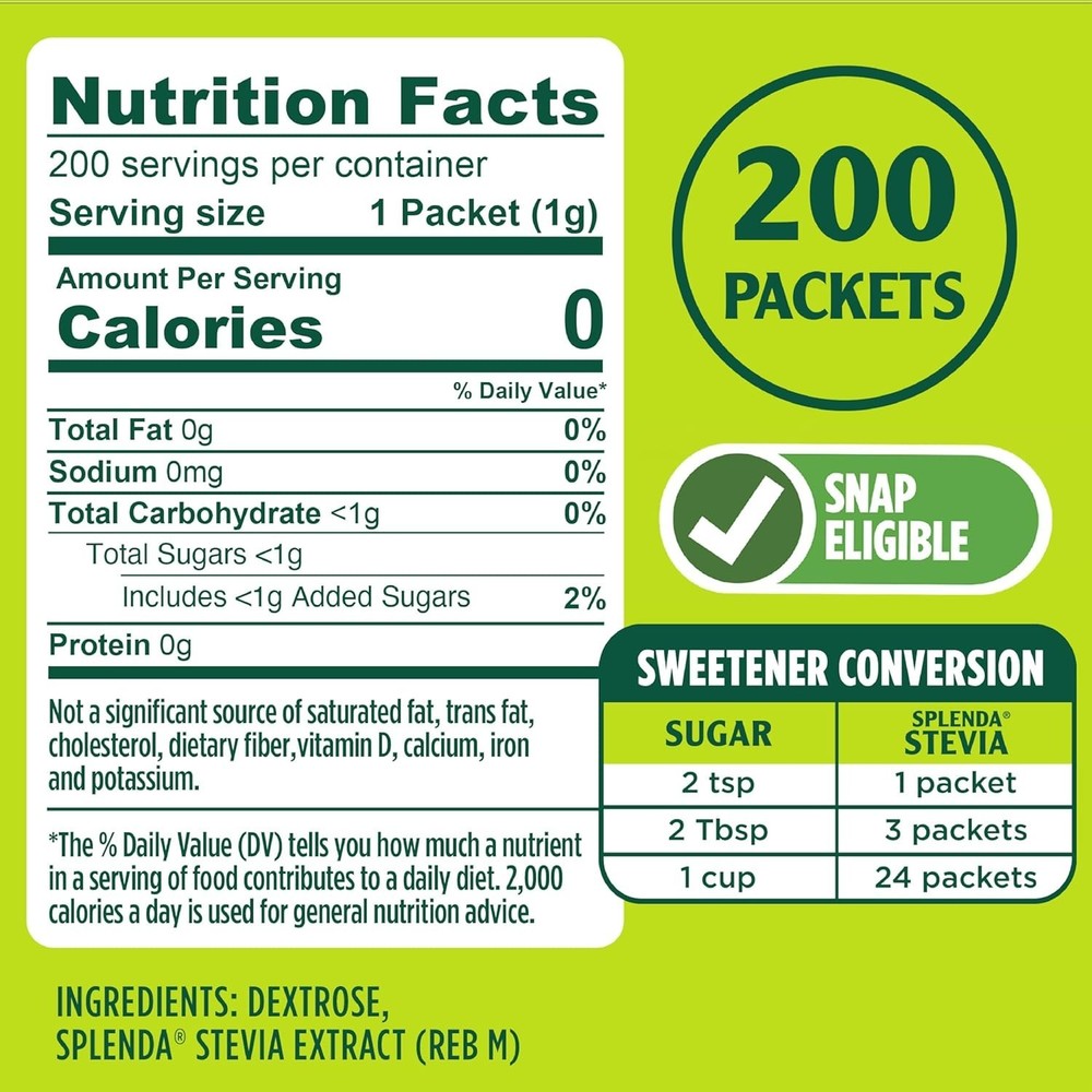 Splenda Stevia Sweetener Packets - 200CT