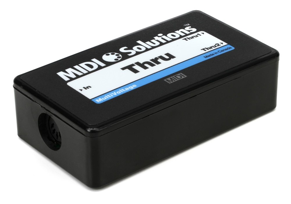 MIDI Solutions MultiVoltage Thru 1-in 2-out MIDI Through Box