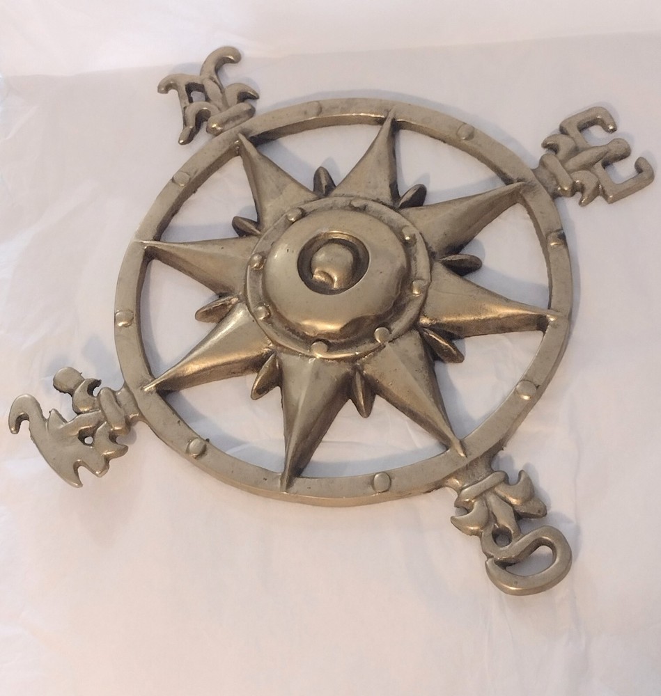 Vintage, solid brass Star Rose Nautical Compas/ Weather Vane