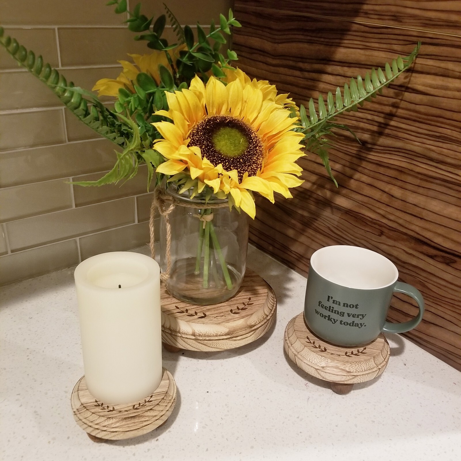 Neuxi 3Pcs Set Stackable Wooden Stool Display Riser Stand for Home Kitchen