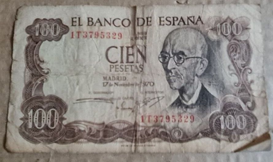 5 x 100 Pesetas Notes 1970 - All Circulated