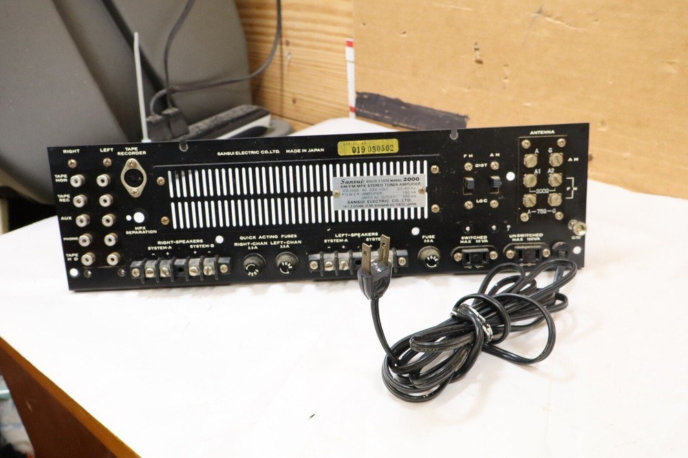 Sansui Model 2000 Tuner amplifier Part Back Cover