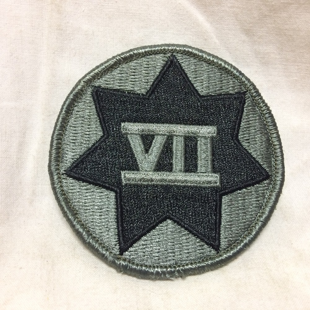 Military Patch Badge Army VII Corps ACU Hook Loop Back Variant 7th 7
