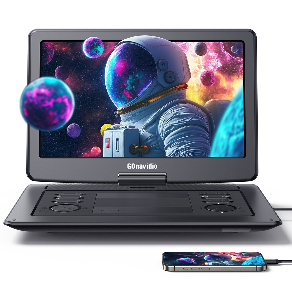 19" Portable DVD Player w/ 16'' Large Screen 6 Hours Sync Screen Last Memory USB