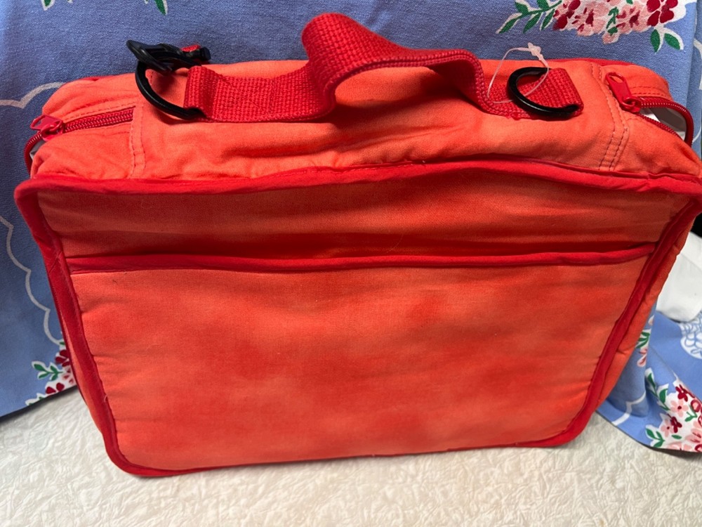 Cross Stitch Project Bag - Never used - Inserts, Pockets, Straps - Red