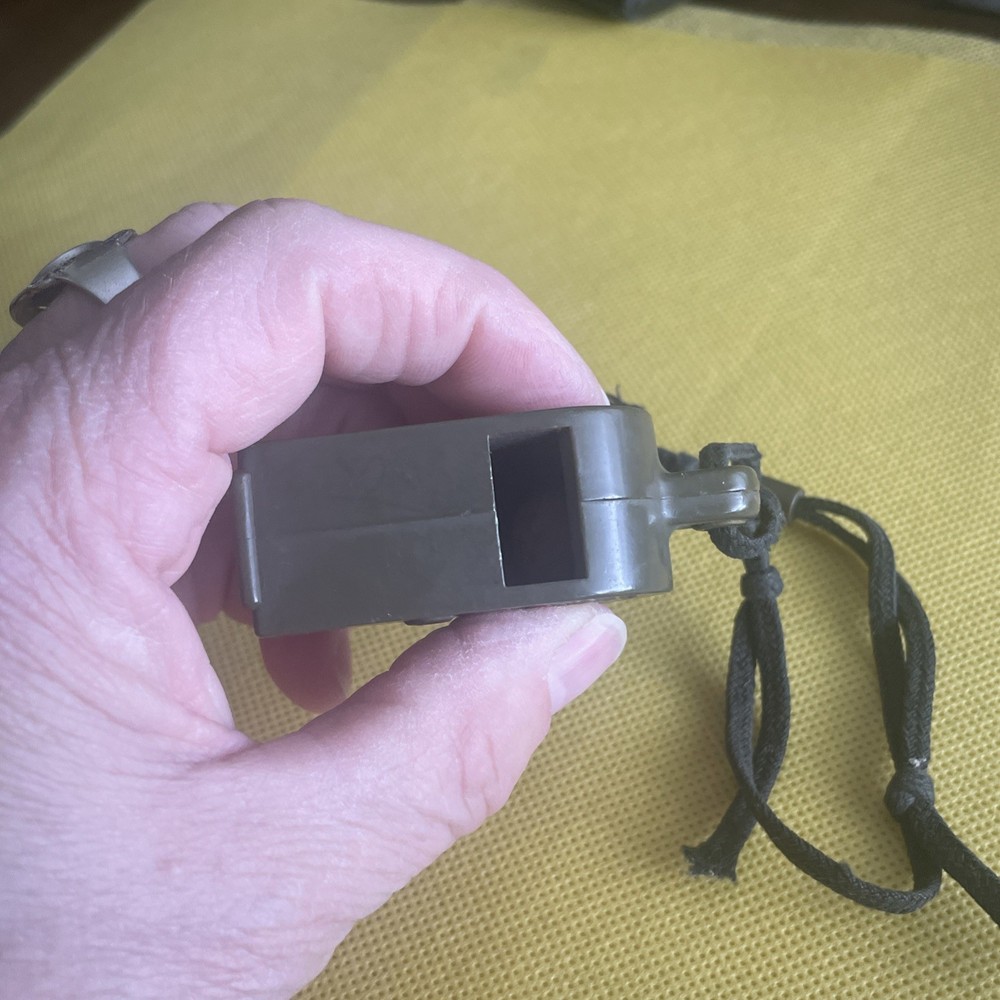 Vintage WW2 U.S. Era OD Green Plastic Whistle Works!