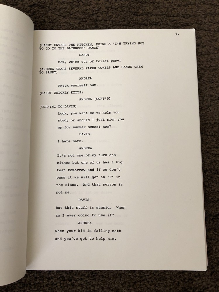 ORIGINAL SCRIPT Warner Bros. 1993 "TWO PLUS TWO EQUALS THREE" Walker Widdoes