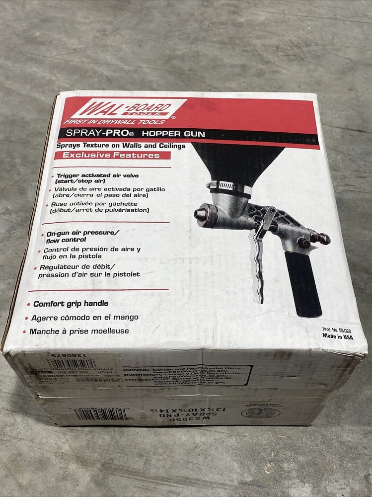 Texturepro Hopper Gun With Spray Tips Walboard Tools Ceiling Texturing New 56020