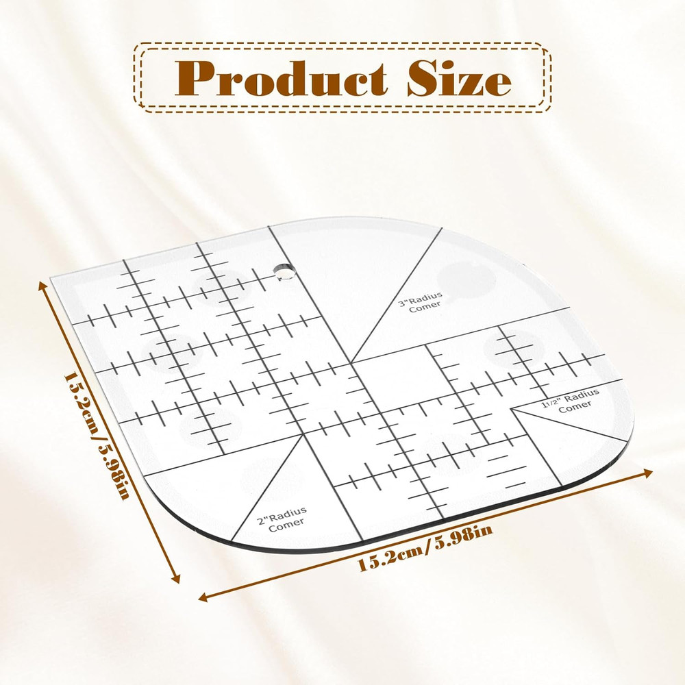 Curved Corner Cutter Ruler, Fabric Templates for Sewing Acrylic Sewing Patchwork