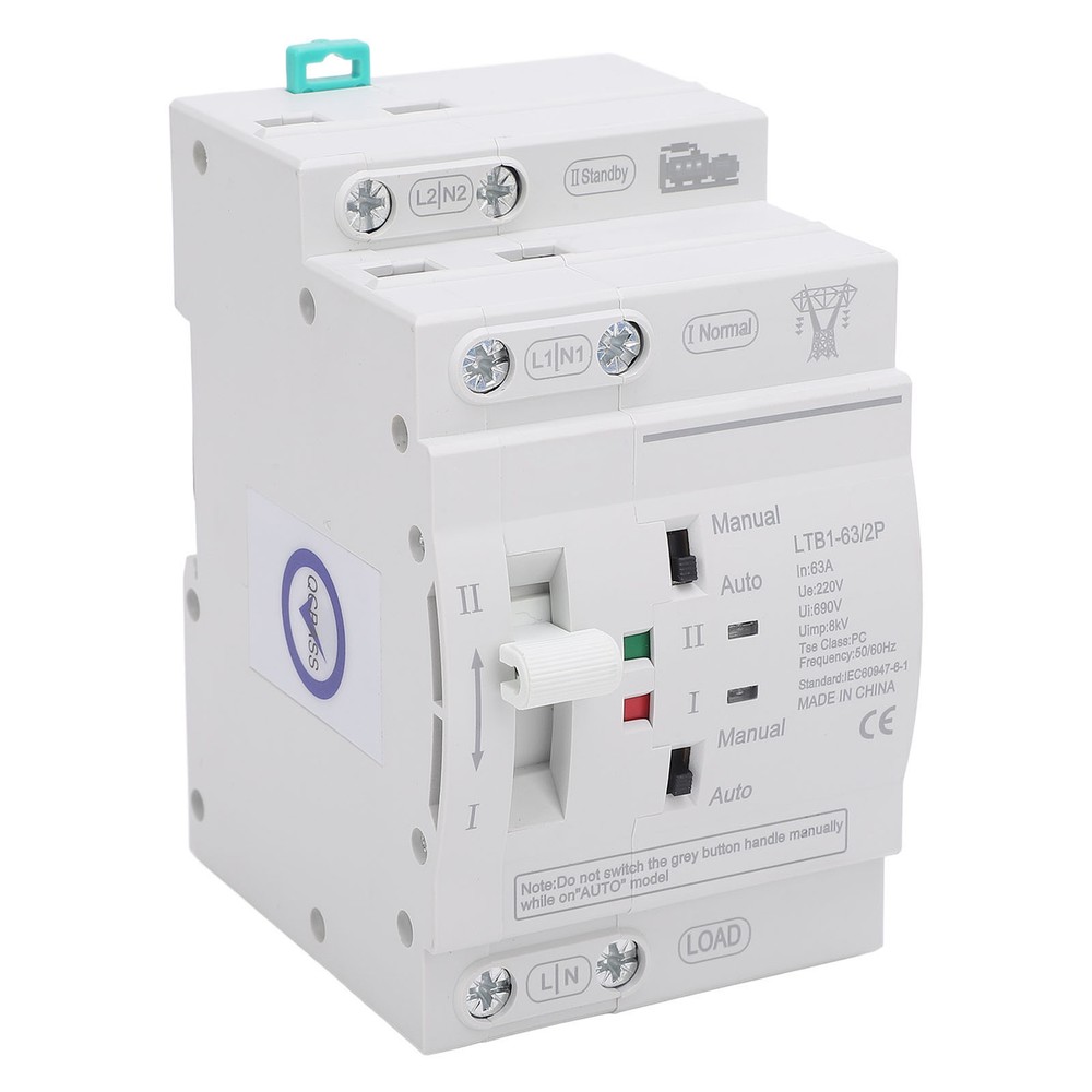 Double Power Automatic Transfer Switch 63A 2P ATS Power Transfer Switch♡