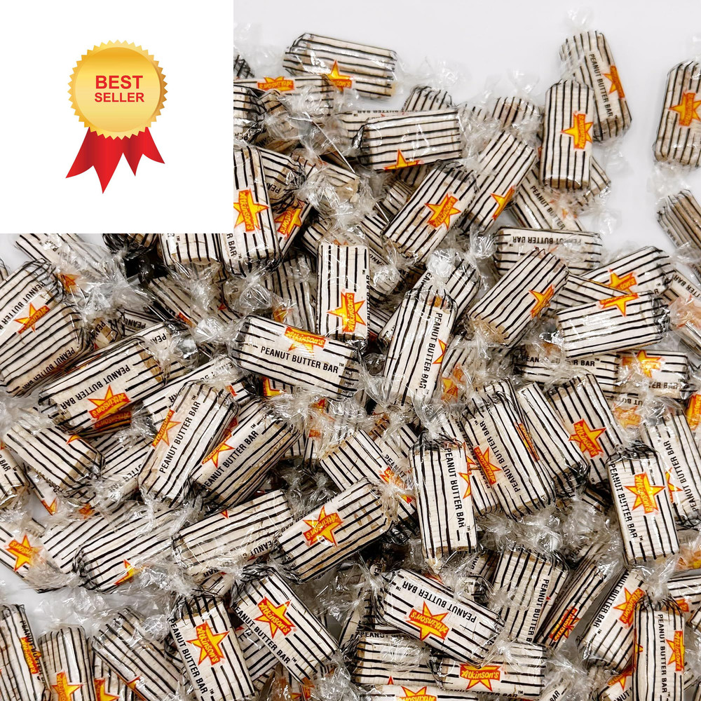 Peanut Butter Bars Candy - 1 Pound (Approx 60 Pieces), Medium, White