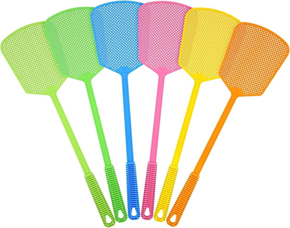 6-Pack Heavy Duty Plastic Fly Swatters