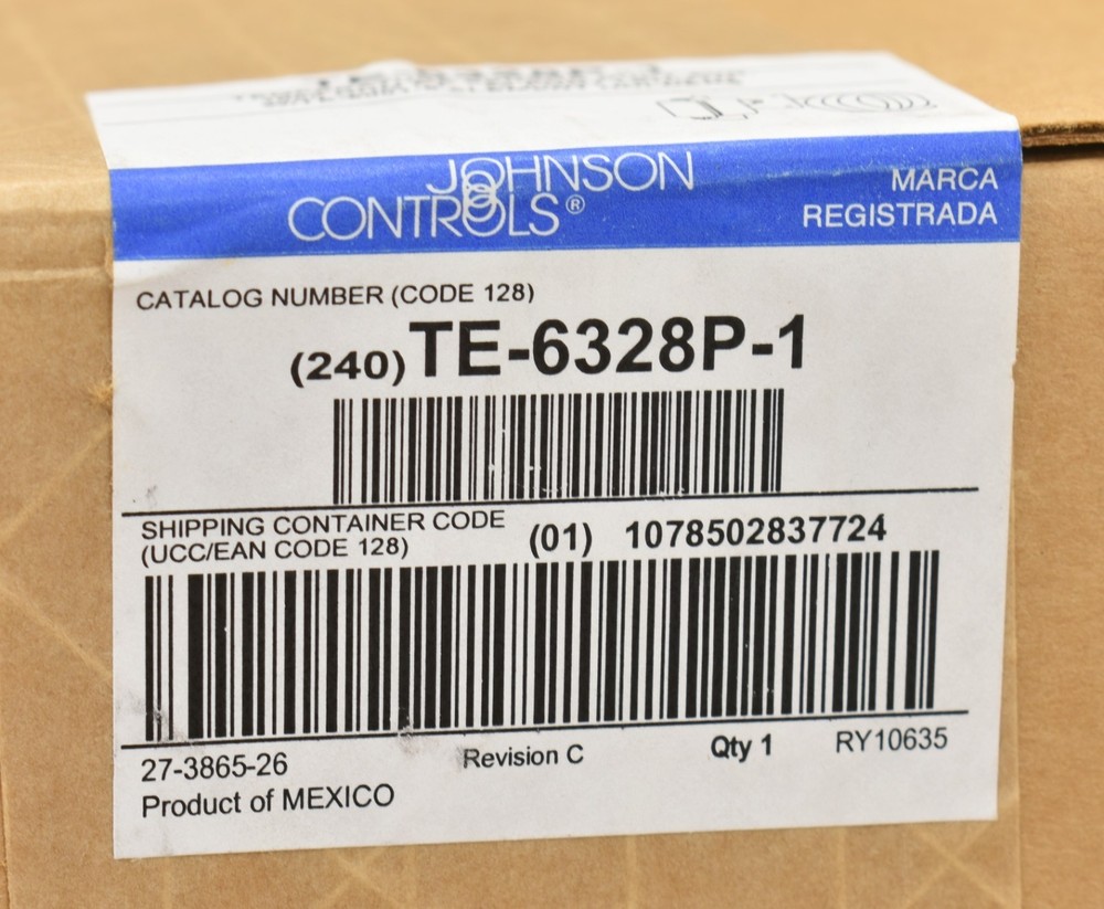 Johnson Control TE-6328P-1, Temperature Sensor, Duct-Averaging w/ Element Holder