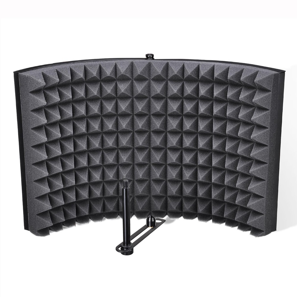 2 Fold Microphone Isolation Shield Video Studio Recording Absorber Foam Panel