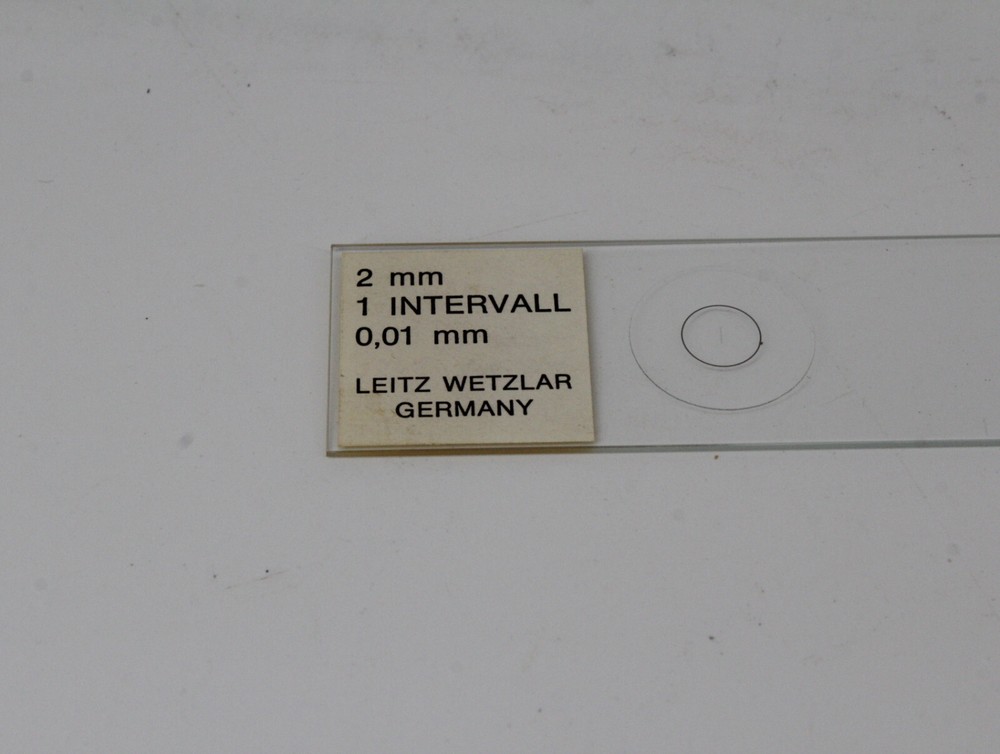 Leitz Microscope Slider Micrometer Measuring 0.1 / 2 mm #RP20