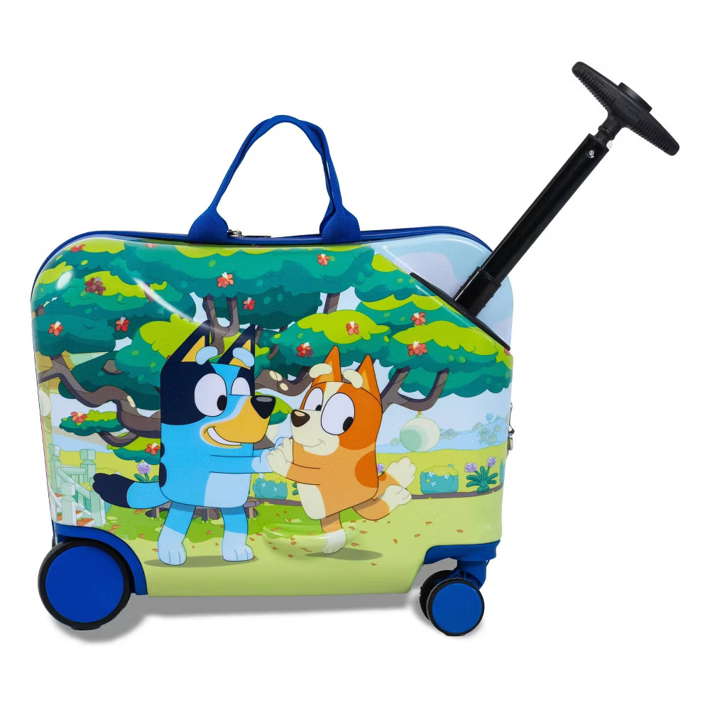 Bluey Checked Hardside Ride on Luggage - Bluey