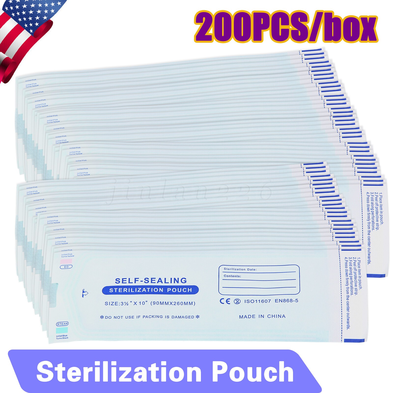 200 Self Sealing Sterilization Pouches Autoclave Pouch,Disposable Sterilizer Bag
