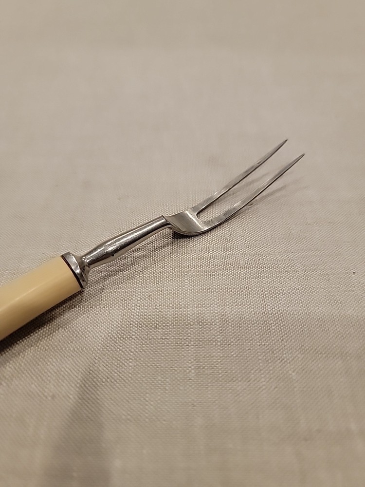 Vintage 8” Bakelite Meat Fork Butterscotch Handle