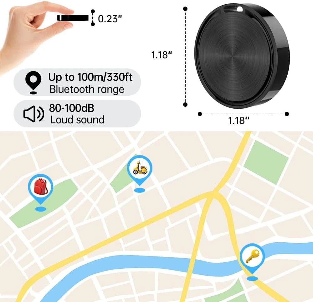 Android Tracker Tags 2 Pack, Smart Tag for Google Find My Device App (Android On
