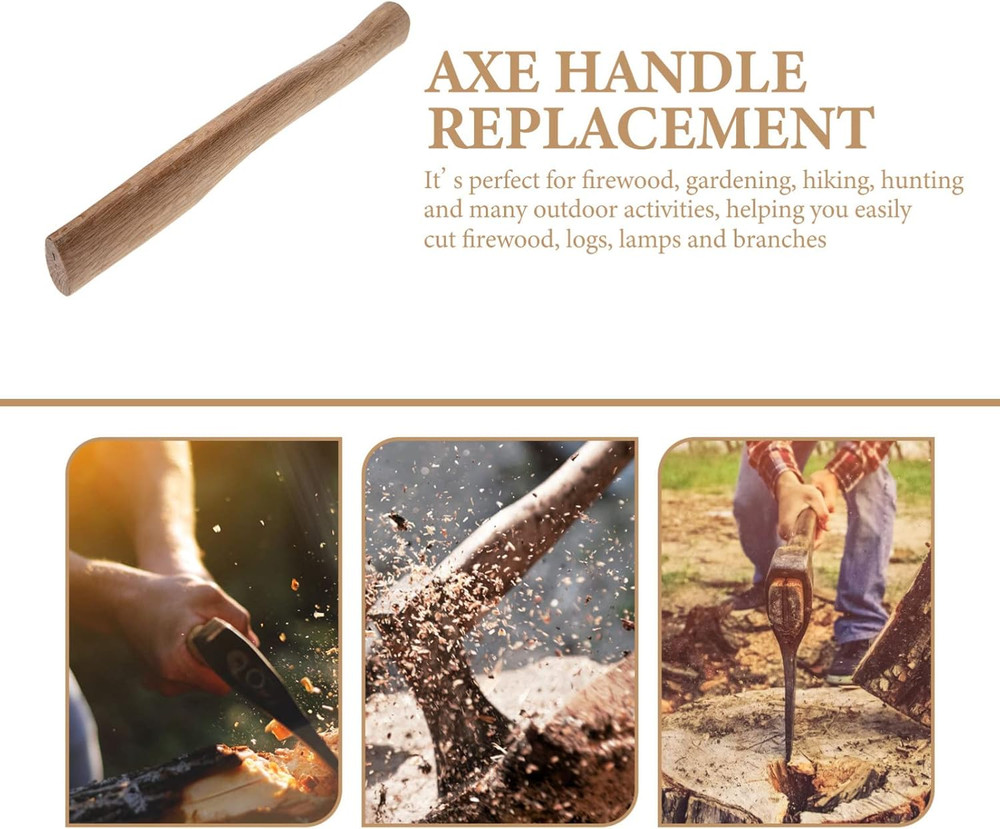 15-Inch Solid Wood Axe Handle Replacement for Hand Axe Outdoor Use Durable Strai
