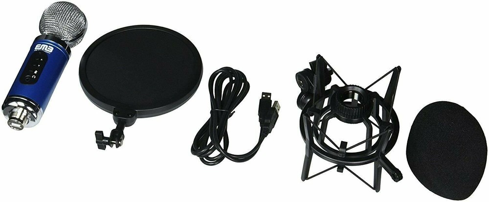 EMB EMC960 PRO Multi-Pattern Large Diaphragm Condenser Studio Microphone BLUE