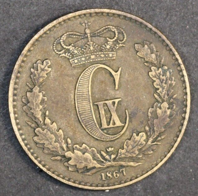 1867 Denmark One Skilling Coin