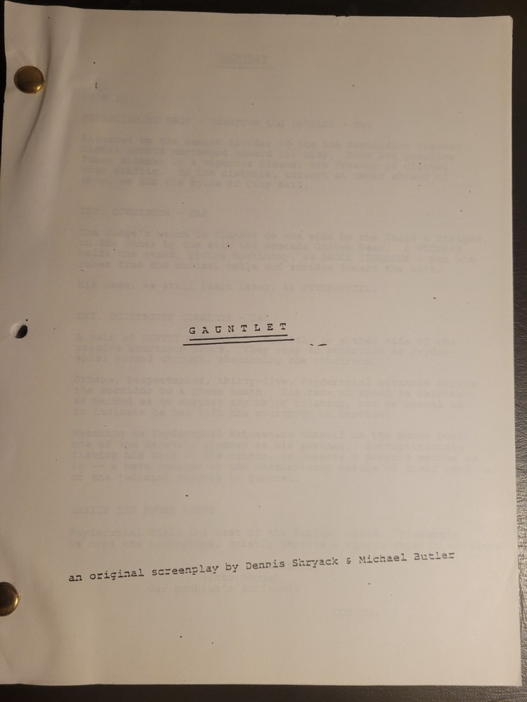 1977 THE GAUNTLET Script - Dennis Shryack & Michael Butler Draft