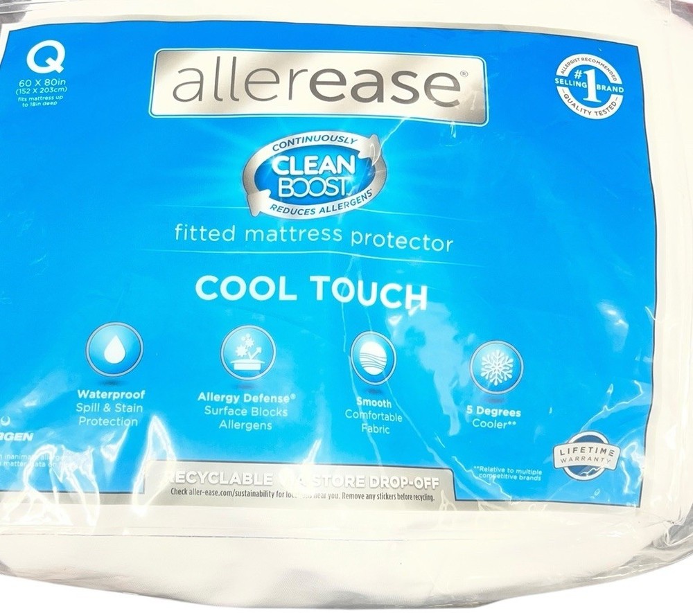 Allerease King Clean Boost Cool Touch Waterproof Machine Washable Fitted Queen