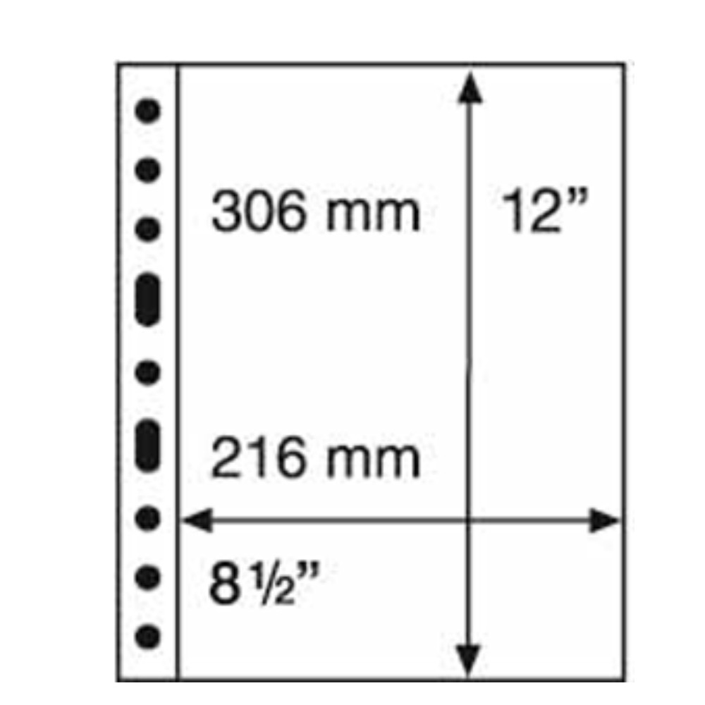 Lighthouse GRANDE 1C Clear 1-Pocket Pages (5 Pack) - Full Page Document Sheets