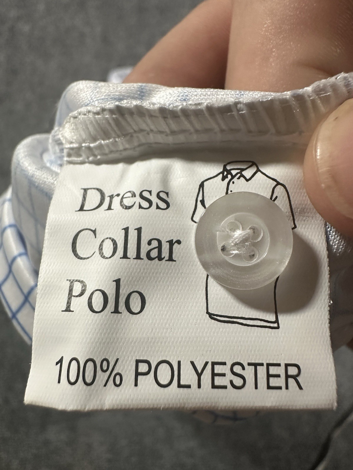 Collars and Co Dress Collar Polo Shirt Men L Blue White Plaid